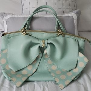 Betsey Johnson mint green bow bag